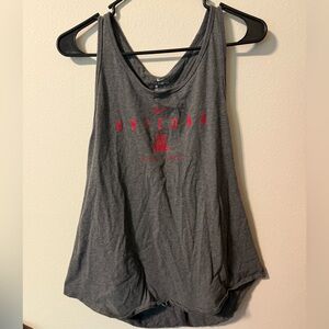 Nike Gray and Red Asymmetrical Sleeveless Tank Top